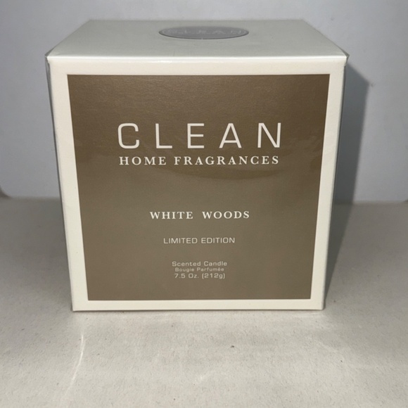 CLEAN Home Fragrances Limited Edition WHITE WOODS Scented Candle 7.5 oz SEALED - Picture 1 of 6
